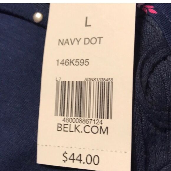 Kim Rogers Large Cotton Top Blue and Pink NWT - Picture 3 of 4